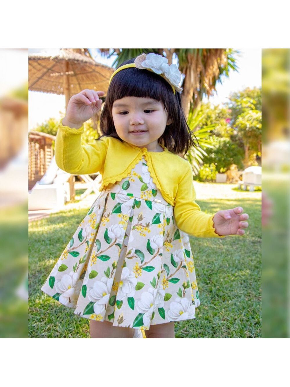 Mayoral Beige Floral Kids Dress